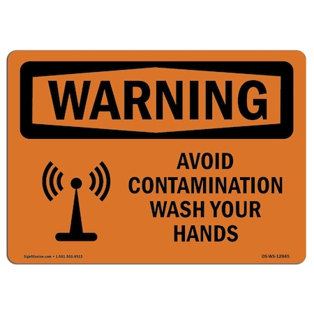 Signmission OSHA WARNING Sign, Symbol Only, Radio Frequency Hazard, 7in X 5in Decal, 7" W, 5" H, Landscape OS-WS-D-57-L-12845